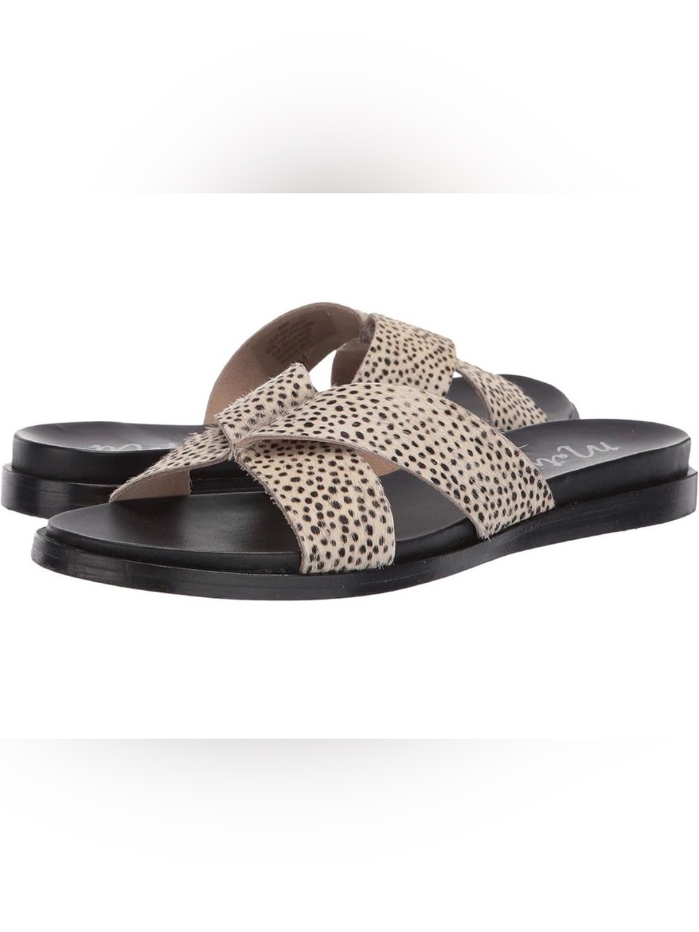Matisse Woven Crossover Slide Sandals — Beige Animal Print